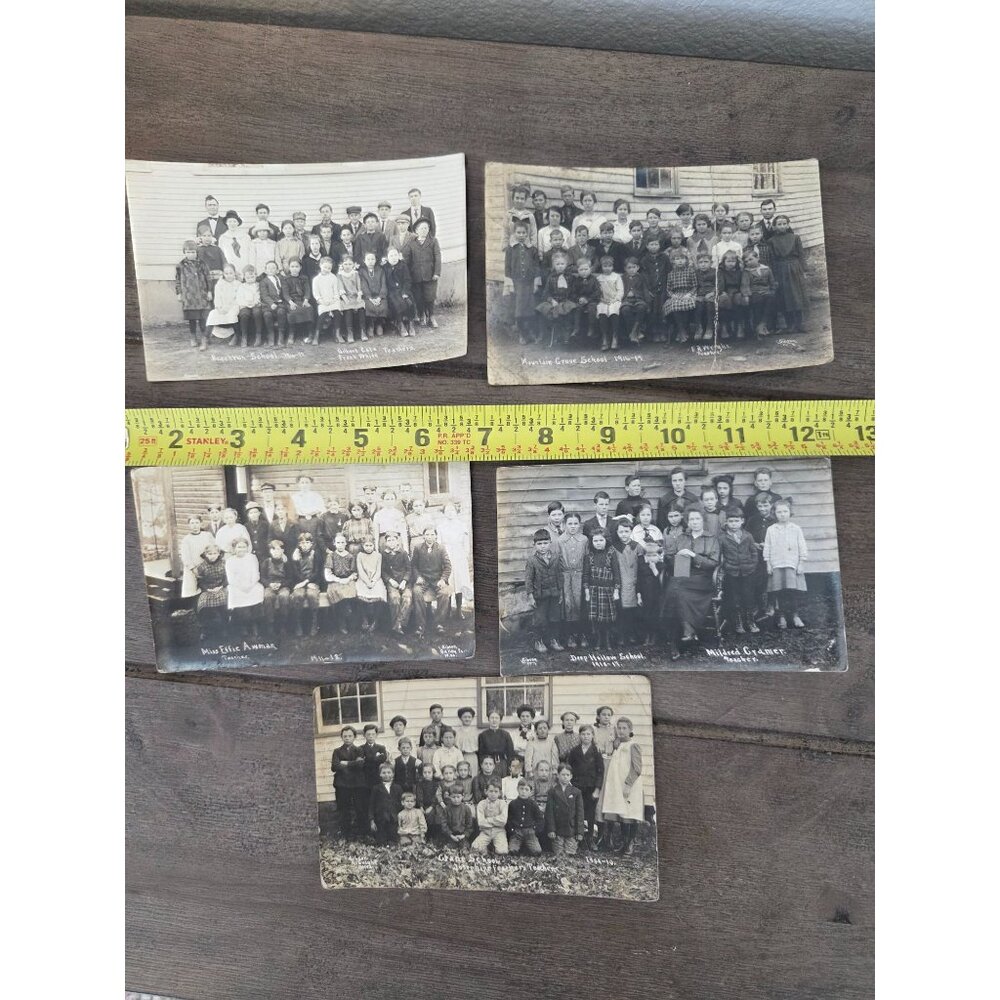 5 VTG Early 1900s School Group Photo Postcard Teachers & Students Sepia-Toned - Picture 10 of 13